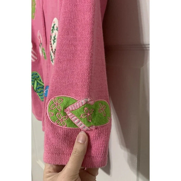 Vintage Timberlea Beaded Flip Flop Embroidered Sweater Cardigan Size M (O24) - Picture 3 of 7